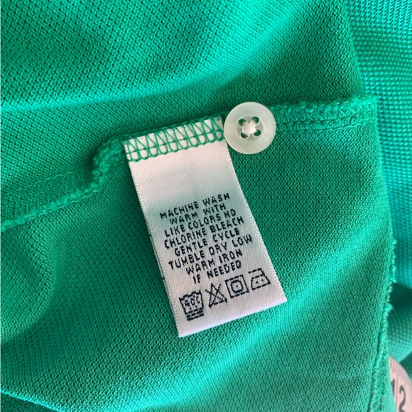 Vintage Lilly Pulitzer Girls Polo Shirt Size M Green Pima Cotton Blend Button - Picture 7 of 9